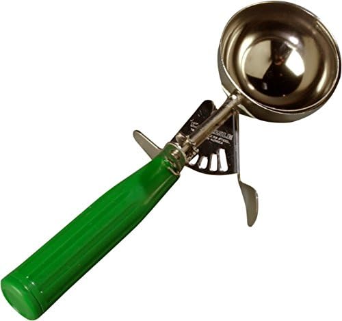Carlisle FoodService Products 60300-12 Stainless Steel Portion Control Disher Scoop, 3.3 oz, Green