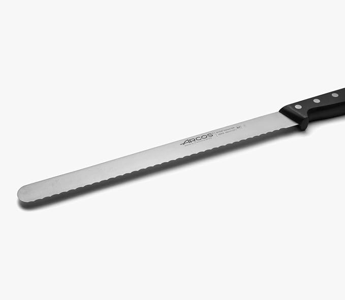 Arcos Pastry Knife/Cake Knife 12Inch Nitrum Stainless Steel and 300mm Blade.Ergonomic Polypropylene Handle. Allows to cut and prepare the bases for cakes and pastries. Series Universal. Color Black