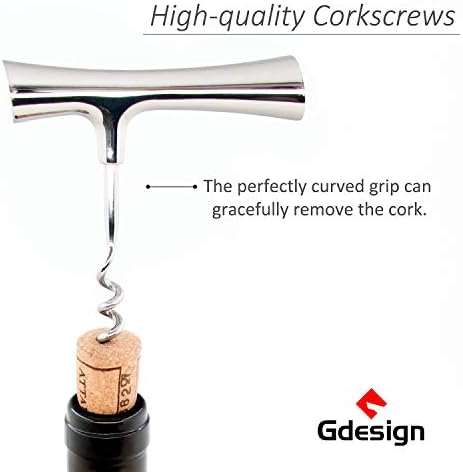 Gdesign Wine Opener, Stainless Steel Corkscrew, Winner of iF Design Award 2020, Great Gift of Choice for Wine Lovers and Bartenders