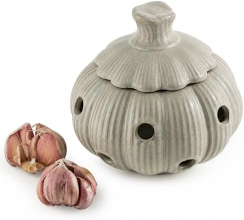 Garlic Keeper Jar with Lid, Garlic Storage Container Keep Fresh