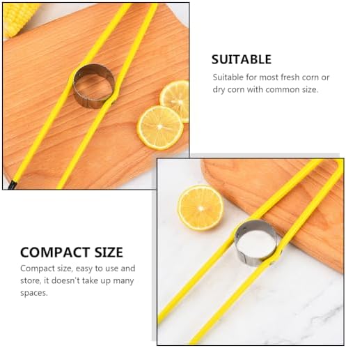 Happyyami 2-Pack Corn Peelers Portable Corn Strippers Stainless Steel Kernel Cutters for Fresh and Dry Easy and Compact Kitchen Tool 10.62In