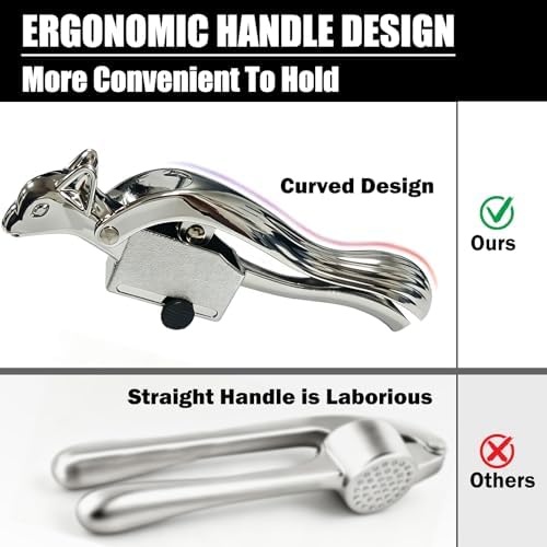 Funny Garlic Press Easy Squeeze & Clean | Ergonomic Handle