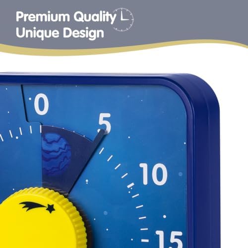 TWENTY5 SEVEN Galaxy Visual Timer for Kids, 7.5 Inch 60 Minute Countdown Timer, Mechanical Magnetic 1 Hour Clock for Classroom Teaching, Homework, Exam, Office Meeting & Time Management, Blue