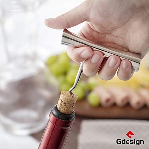 Gdesign Wine Opener, Stainless Steel Corkscrew, Winner of iF Design Award 2020, Great Gift of Choice for Wine Lovers and Bartenders
