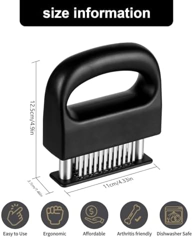 Meat Tenderizer - Homiladi Stainless Steel Meat Masher | Stainless Steel Mince Masher & Chicken Shredder | No Disassembly Needed | Dual-Use BBQ & Kitchen Tool for Steak Chicken Fish BBQ Tenderloin