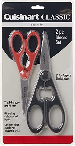 Cuisinart 2 Piece Shears Set, 8"/7", Black/Red