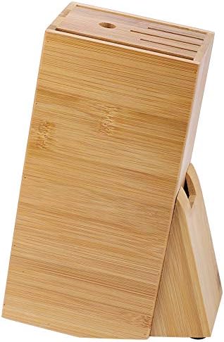 Knife Block,6 Slot Universal Knife Block without Knives,Countertop Butcher Block Knife Holder and Organizer with Wide Slots for Easy Kitchen Knife Storage, Knife Block,6 Slot Universal Knife Bloc