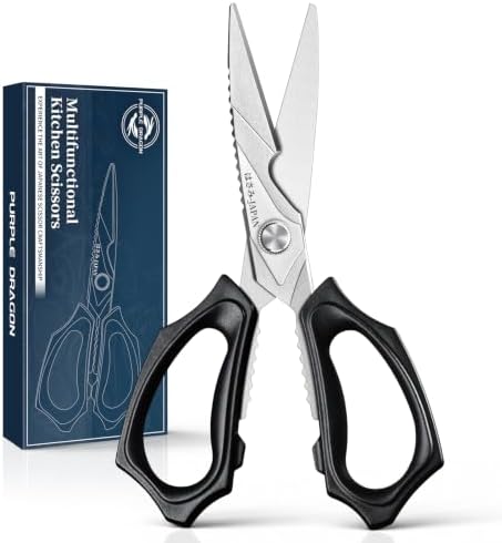 Purple Dragon Kitchen Scissors for Food - Heavy Duty Kitchen Shear Sliver