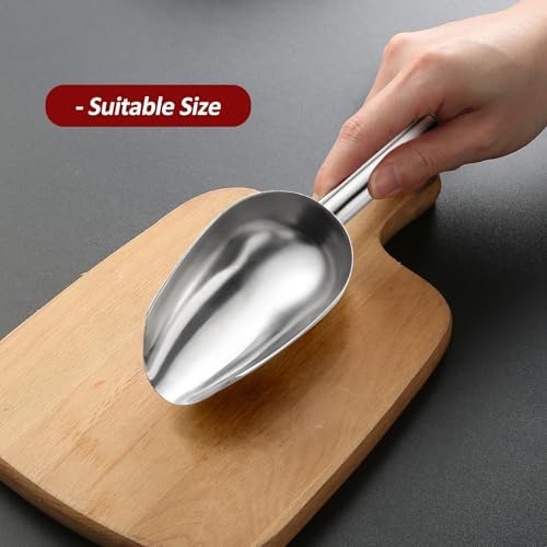8 Pack 6 Ounce Stainless Steel Ice Scoop Small Metal Candy Scoop Mini Ice Cube Scoop Little Sugar Cream Scoo p for Home Kitchen Food Jars Protein Powders, Coffee, Tea Beans Bar Dessert Buffet Weddings