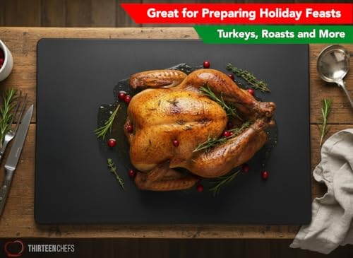Thick XL 24x18 Plastic Cutting Board 0.75 Inch Thick, Extra Large NSF for Food Service, Black