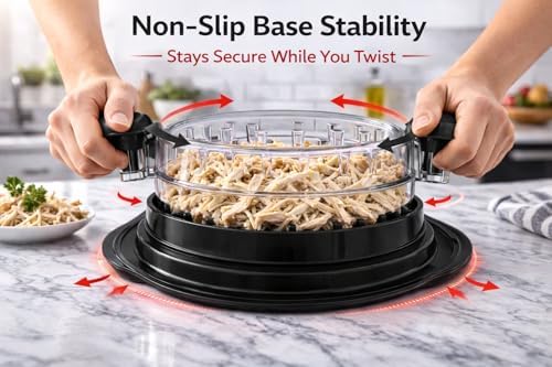 Chicken Shredder Tool Twist – Large Meat Shredder for Chicken Breast, Fast Manual Chicken Shredder Tool for Pulled Pork, Dishwasher Safe Handheld Meat Shredding Tool for Kitchen & BBQ