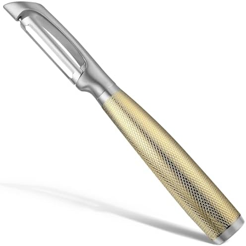 KULUNER Luxury I-Type Vegetable Peeler – 24K Gold Plated Handle, 304 Stainless Steel Ultra Sharp Blade, Ideal for Potatoes, Apples, and Other Fruits & Vegetables