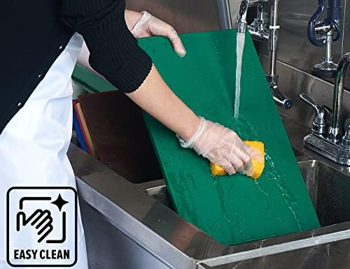 CURTA Cutting Boards for Kitchen, 30" x 18" x 0.5" Green Color Coded Plastic Commercial Chopping Board with Anti Slip Surface Dishwasher Safe