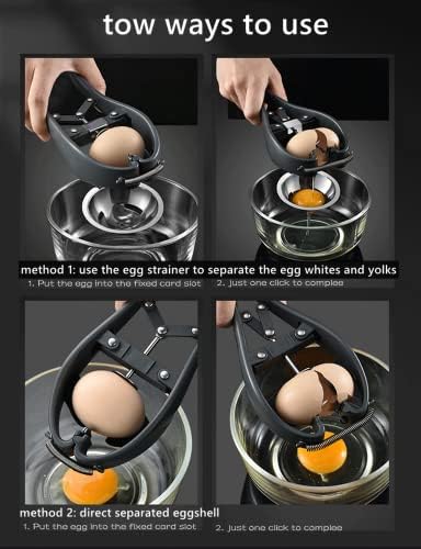 Egg Cracker Stainless Steel Egg Separator Automatic Egg Cracker for Raw Egg White Separator Handheld Egg Opener Easy Eggshell Cutter Creative Kitchen Gadget