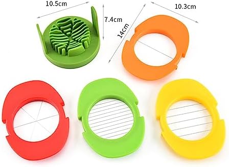 Hemoton Egg Slicer Stainless Steel Egg Cutter 4-in-1 Heavy Duty Strawberry Fruit Garnish Slicer Multifunction Egg Separator Kitchen Utensils Gadgets