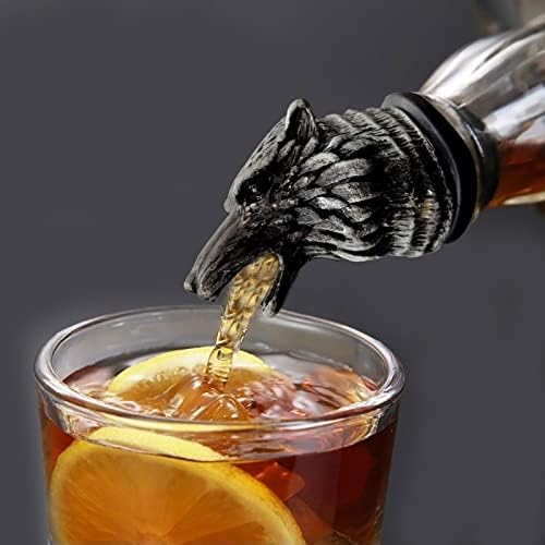 Wine Aerator Pourer Stainless Steel Wine Bottle Pourer & Stopper, Wolf