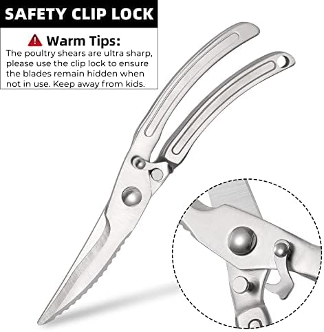 Powerful Poultry Shears,SinYe Heavy Duty Kitchen Shears,Stainless Steel Kitchen Scissors with Fish Scaler (Classic)