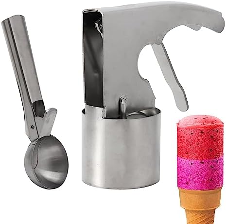 Cylindrical Ice Cream Scooper, Trigger Release Ice Cream Scoop Large Volume