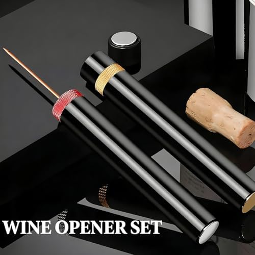2 Pcs Portable Air Pressure Pump Bottle Opener, Quick Bottle Opening, Compatible With Champagne and Red Wine Bottles, Suitable for Travel Camping, Family Gatherings, Restaurants, and Bars (Gold + Red)