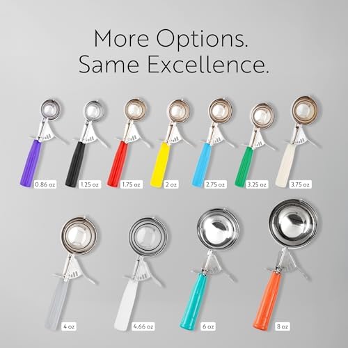 Restaurantware 2 Ounce Portion Scoop, 1 Trigger Release Stainless Steel Cookie Scoop - With Blue Handle, Stainless Steel Disher, For Portion Control, Cookie Dough, Cupcake Batter, Or Ice Cream