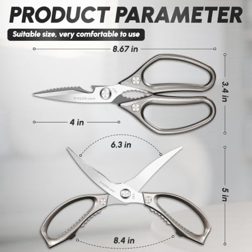 SSGP Heavy Duty Kitchen Shears Set - All Purpose Meat Scissors for Food