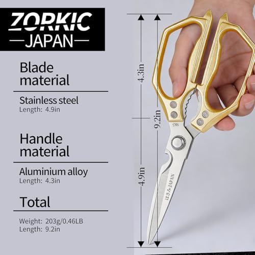 Kitchen Scissors - Kitchen Shears for Food, Sharp Meat Cutting Scissor, Heavy Duty Poultry Shear for Food, Japan Cooking Scissors, Chicken Shears Gifts for Men Women
