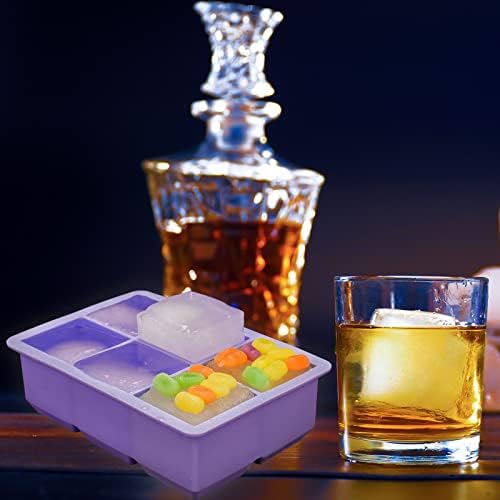 Excnorm Silicone Ice Cube Trays, 3‑Pack Large Square Molds with Lid