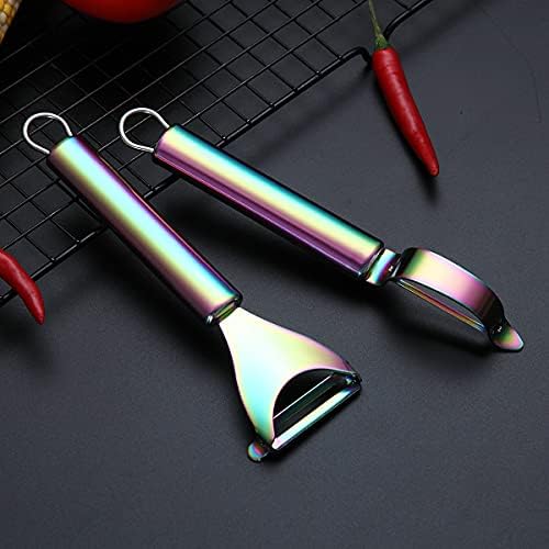 Rainbow Potato Vegetable And Fruit Peelers For Kitchen, Kyraton Titanium Colorful Plating Stainless Steel Peelers, Sharp Blade And Ergonomic Non Slip Easy To Grip Set Of 2