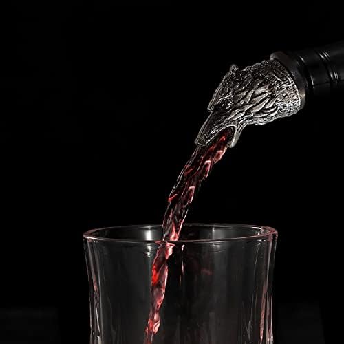 Wine Aerator Pourer Stainless Steel Wine Bottle Pourer & Stopper, Wolf
