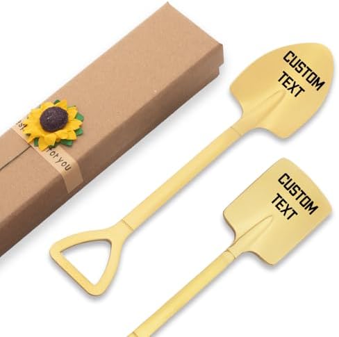 2 Pack Personalized Spoons, 6-Inch Engraved Ice Cream Spoon, Custom Stainless Steel Coffee, Dessert, and Fruit Shovel Spoons with Name, Ideal for Anniversaries, Weddings, and Gifts