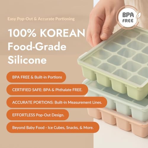 Baby Food Storage Silicone Cubes, Ocean Blue, 20 Cubes 0.8oz