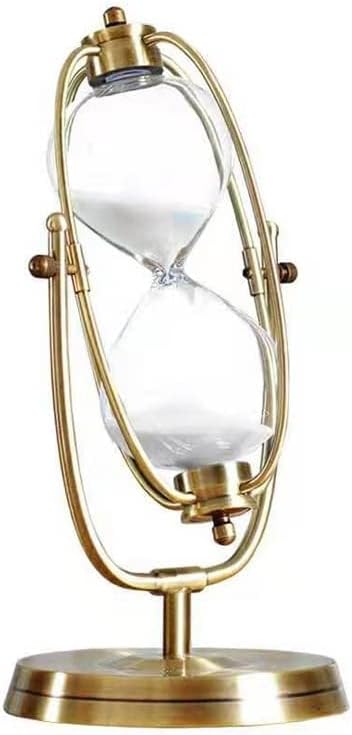 Golden Embossed Hourglass Timer - 15 Min, Desk Decor for Vintage & Office, Wedding Gifts (D)