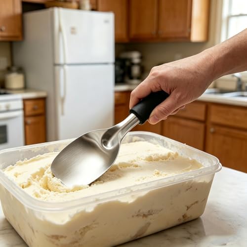 Heavy Duty Flat Ice Cream Spade Scoop with Plastic Handle 2 Pack