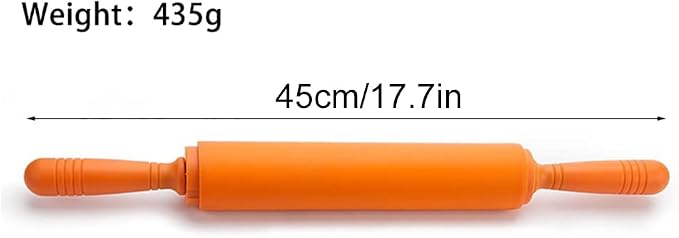 Rolling Pin, Rolling Pins with Adjustable Thickness Rings, Nonstick Silicone Dough Roller for Baking Pizza, Pie, Cookies