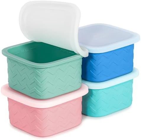 2 Cup Silicone Freezer Trays with Lid, 4 Pack Silicone Freezer Molds