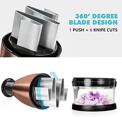 Manual Vegetable Dicer - Efficient Stainless Steel Hand Chopper for Onions, Garlic, Tomatoes, Nuts, Herbs, Salad. Perfect Kitchen Gadget for Fast, Easy Food Prep. Dishwasher Safe.