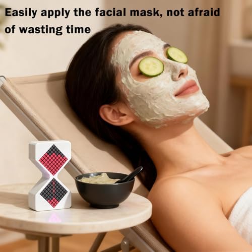 LED Hourglass Timer, Gravity Sensor, Adjustable from 1-30 Minutes, DIY Electronic Timer,Suitable for Bathing, Cooking, Fitness, Baking, Studying and Working (White and red)