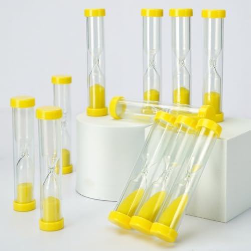 PROLOSO 40 Pcs 1 Minute Sand Timers Plastic Hourglass Sandglass Sand Clock Visual Timers for Kids Children School Class Prize