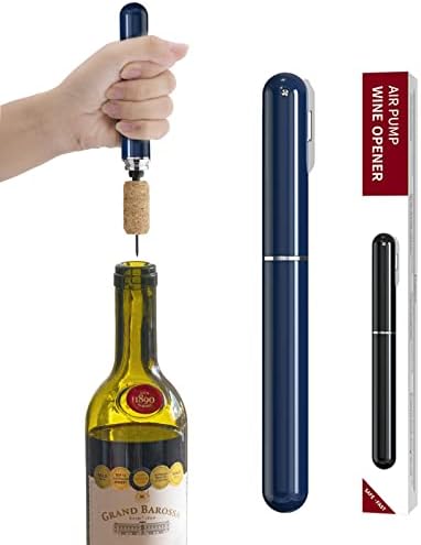 2-in-1 Air Pressure Wine Opener with Foil Cutter,Portable Wine Corkwscrew