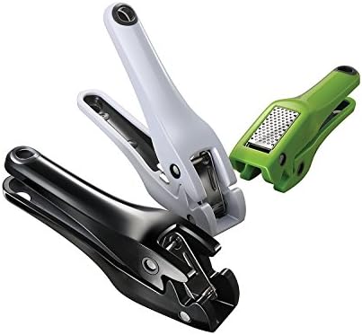 Garlic Press | Easy Clean Mincer Crusher with Removable Stainless Steel Press Plate | Efficient No Peel Garlic Press | Patented Easy Squeeze Mechanism | Color Green