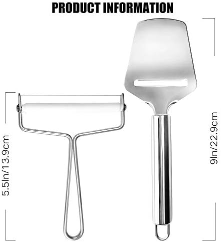 Stainless Steel Wire Cheese Slicer with Cheese Plane Tool for Semi Soft, Semi-Hard Cheeses Kitchen Cooking Tool, Cheese Cutter with Wire, 2 PCS