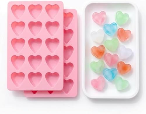 Heart Ice Cube Trays,Silicone Ice Trays,Ice Cube Tray (2pcs Heart)