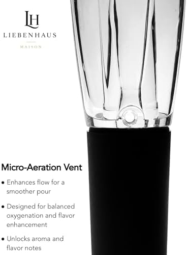 Wine Aerator Pourer – Instantly Aerates Wine While Pouring, Smooth Drip-Free Flow, Reusable Acrylic and Silicone Wine Decanter Spout for Home Bar and Entertaining