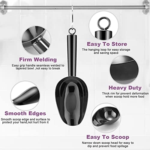 P&P CHEF 3 Ounce Mini Canister Scoop Stainless Steel Set of 4, Black