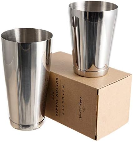 Stainless Steel Boston Cocktail Shaker Set Weighted, Watertight Durable Suitable for Home Uses and Professional Bars, 18oz & 28oz