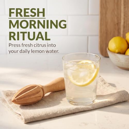 Wooden Citrus Reamer,Handheld Hand Citrus Lemon Juicer,Portable Fruit Squeezer,Kitchen Juicing Tool,Manual Orange Lemon Juice Reamer for Daily Home Bar Cafe Restaurant Use