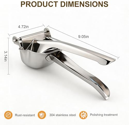 Premium Stainless Steel Manual Juicer - Heavy Duty Citrus Press & Fruit Lemon Squeezer, Effortless Hand Juicer for Oranges, Pomegranates & More, Dishwasher Safe