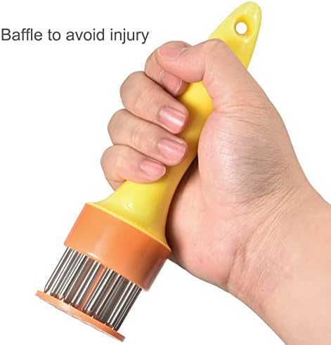 uxcell Stainless Steel Meat Tenderizer, Meat Mallet Needle Nails Kitchen Tools with Plastic Handle for Tenderizing Meats Steak Fish Chicken, Yellow