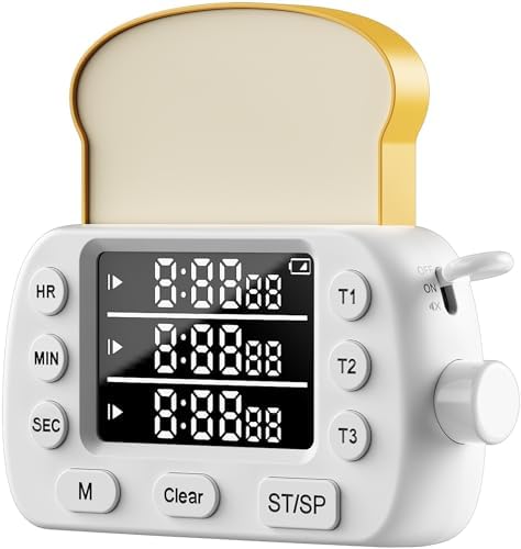 Digital Kitchen Timer for Cooking Magnetic Countdown Timers White