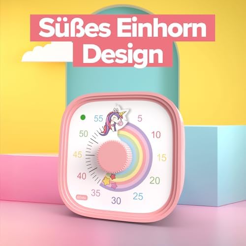 Visual Timer for Kids – Rainbow Ride Clock - Silent Time Management – 60 Minute Countdown – Focus and Productivity Tool – for Classroom, Toddlers, Study, Toothbrush – Fun Design – Adjustable Alarms